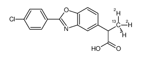 2-[2-(4-chlorophenyl)-1,3-benzoxazol-5-yl]-3,3,3-trideuteriopropanoic acid结构式