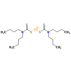 二丁基二硫代氨基甲酸锌(II)结构式