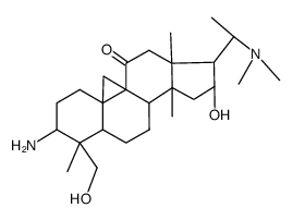 (3β,4α,9β,16α,20S)-3-amino-20-(dimethylamino)-16-hydroxy-4-(hydroxymethyl)-4,14-dimethyl-9,19-cyclopregnan-11-one结构式