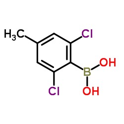 (2,6-二氯-4-甲基苯基)硼酸结构式