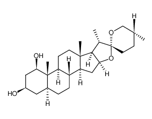 (25R)-5α-spirostane-1β,3β-diol结构式