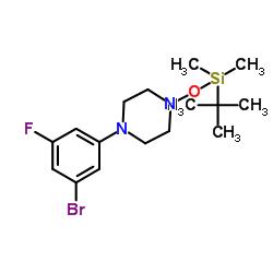 1-(3-Bromo-5-fluorophenyl)-4-{[dimethyl(2-methyl-2-propanyl)silyl]oxy}piperazine Structure