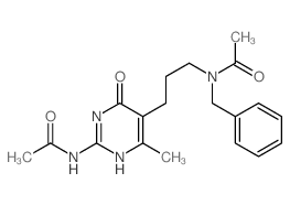 Acetamide,N-[3-[2-(acetylamino)-1,6-dihydro-4-methyl-6-oxo-5-pyrimidinyl]propyl]-N-(phenylmethyl)-结构式