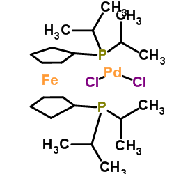 1,1'-Bis(di-isopropylphosphino)ferrocene palladium dichloride structure