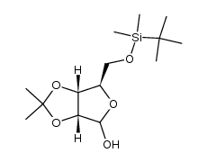 (3aR,6R,6aR)-6-(((叔丁基二甲基硅烷基)氧基)甲基)-2,2-二甲基四氢呋喃并[3,4-d][1,3]二氧戊环-4-醇结构式