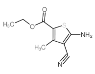 Ethyl 5-氨基-4-氰基-3-甲基-2-噻吩羧酸乙酯结构式