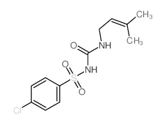 Benzenesulfonamide,4-chloro-N-[[(3-methyl-2-buten-1-yl)amino]carbonyl]-结构式