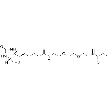 Biotin-PEG2-C2-iodoacetamide Structure