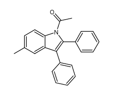 1-(5-methyl-2,3-diphenyl-indol-1-yl)ethanone结构式