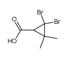 2,2-dibromo-3,3-dimethylcyclopropanecarboxylic acid结构式