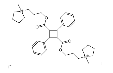 bis[3-(1-methylpyrrolidin-1-ium-1-yl)propyl] 2,4-diphenylcyclobutane-1,3-dicarboxylate,diiodide Structure