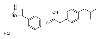 (1S,2S)-2-(methylamino)-1-phenylpropan-1-ol,2-[4-(2-methylpropyl)phenyl]propanoic acid,hydrochloride Structure