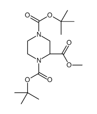 (R)-1,4-di-Boc-piperazine-2-carboxylic acid Methyl ester Structure