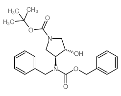 (3S,4s)-3-(苄基((苄氧基)羰基)氨基)-4-羟基吡咯烷-1-羧酸叔丁酯结构式