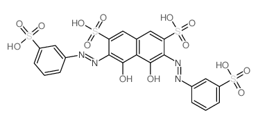 4,5-dioxo-3,6-bis[(3-sulfophenyl)hydrazinylidene]naphthalene-2,7-disulfonic acid结构式