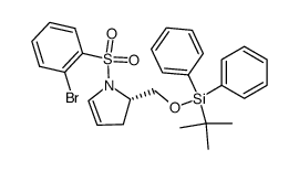1-(2-bromobenzenesulfonyl)-2S-(tert-butyldiphenylsilanyloxymethyl)-2,3-dihydro-1H-pyrrole结构式