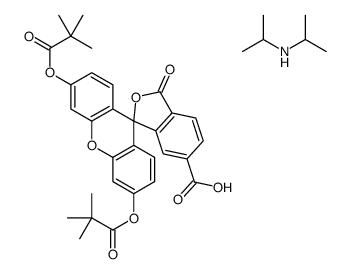 3',6'-Bis(2,2-dimethyl-1-oxopropoxy)-3-oxo-spiro[isobenzofuran-1(3H),9'-[9H]xanthene]-6-carboxylic Acid N-(1-Methylethyl)-2-propanamine Structure