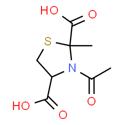 2,4-Thiazolidinedicarboxylic acid,3-acetyl-2-methyl- Structure
