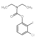 3-氯-2-碘-N,N-二乙基氨基甲酸苯酯结构式