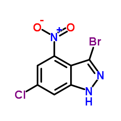 3-溴-6-氯-4-硝基-1H-吲唑结构式
