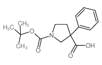 1-Boc-3-苯基-3-吡咯烷羧酸结构式