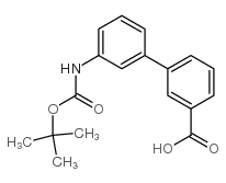 3-[(叔丁氧基羰基)氨基]-1,1-联苯-3-羧酸结构式
