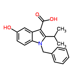 1-Benzyl-5-hydroxy-2-isopropyl-1H-indole-3-carboxylic acid结构式