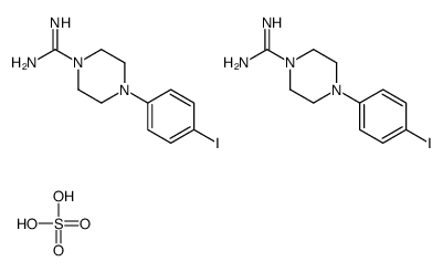 4-(4-iodophenyl)piperazine-1-carboximidamide,sulfuric acid Structure