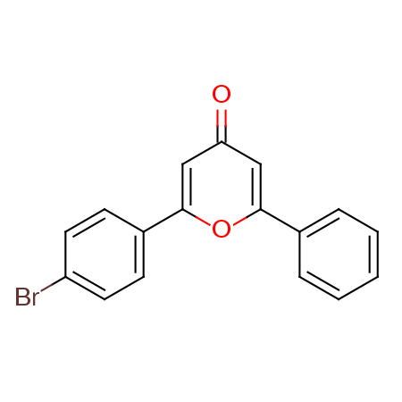 2-(4-bromophenyl)-6-phenyl-4H-pyran-4-one Structure