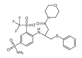 4-[[(1R)-3-(4-Morpholinyl)-3-oxo-1-[(phenylthio)methyl]propyl]amino]-3-trifluoromethylsulfonyl-benzenesulfonamide结构式