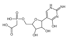 2-[[5-(2-amino-6-oxo-1H-pyrimidin-5-yl)-3,4-dihydroxyoxolan-2-yl]methoxy-hydroxyphosphoryl]acetic acid Structure