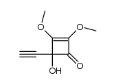 2,3-Dimethoxy-4-ethynyl-4-hydroksy-2-cyclobuten-1-one结构式
