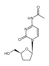N4-acetyl-1-(2,3-dideoxy-β-D-glycero-pentofuranosyl)cytosine结构式