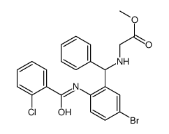 methyl 2-[[[5-bromo-2-[(2-chlorobenzoyl)amino]phenyl]-phenylmethyl]amino]acetate Structure