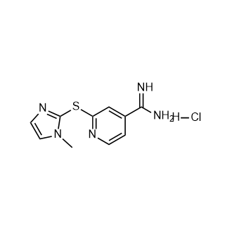 2-[(1-methyl-1H-imidazol-2-yl)sulfanyl]pyridine-4-carboximidamide hydrochloride Structure