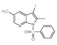 2,3-二碘-5-甲基-1-(苯磺酰基)-1H-吡咯并[2,3- b] 吡啶结构式