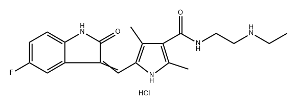 N-脱乙基舒尼替尼盐酸盐结构式