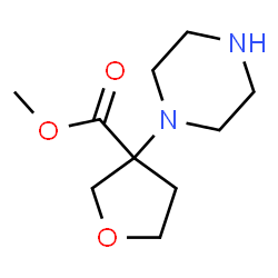3-(哌嗪-1-基)四氢呋喃-3-羧酸甲酯结构式