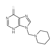 6H-Purine-6-thione,1,9-dihydro-9-(1-piperidinylmethyl)- Structure