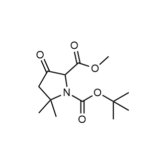 1-叔丁基2-甲基5,5-二甲基-3-氧代吡咯烷-1,2-二羧酸酯结构式