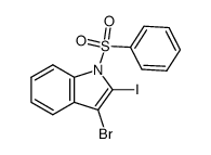 3-bromo-2-iodo-1-(phenylsulfonyl)-1H-indole Structure