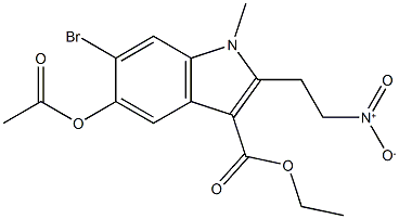 乙基 6-溴-1,5-二甲基-2-(2-硝基乙基)-1H-吲哚-3-羧酸酯混合物和甲二酮 (1:1)结构式