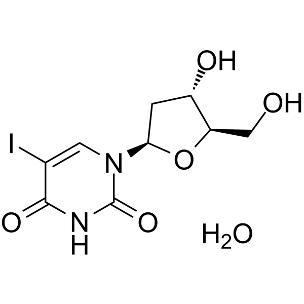 1-[(2R,4S,5R)-4-hydroxy-5-(hydroxymethyl)oxolan-2-yl]-5-iodopyrimidine-2,4-dione,hydrate结构式