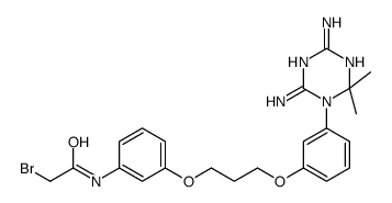 2-bromo-N-[3-[3-[3-(4,6-diamino-2,2-dimethyl-1,3,5-triazin-1-yl)phenoxy]propoxy]phenyl]acetamide结构式