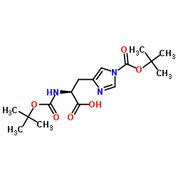 N,N'-二叔丁氧羰基-L-组氨酸结构式