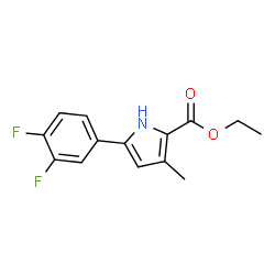 5-(3,4-二氟苯基)-3-甲基-1H-吡咯-2-羧酸乙酯结构式