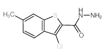 3-氯-6-甲基-1-苯并噻吩-2-碳酰肼结构式