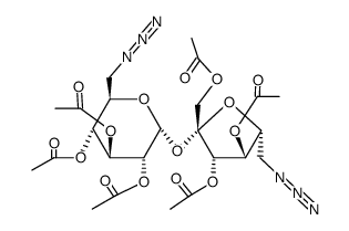 1',2,3,3',4,4'-hexa-O-acetyl-6,6'-diazido-6,6'-dideoxysucrose Structure