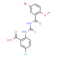 2-[[[(5-BROMO-2-METHOXYBENZOYL)AMINO]THIOXOMETHYL]AMINO]-5-CHLORO-BENZOIC ACID Structure