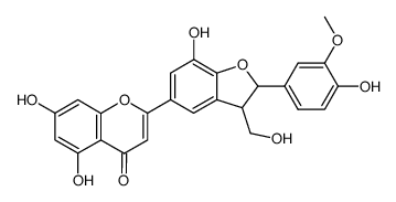 2-[2,3-Dihydro-7-hydroxy-2-(4-hydroxy-3-methoxyphenyl)-3-(hydroxymethyl)benzofuran-5-yl]-5,7-dihydroxy-4H-1-benzopyran-4-one结构式